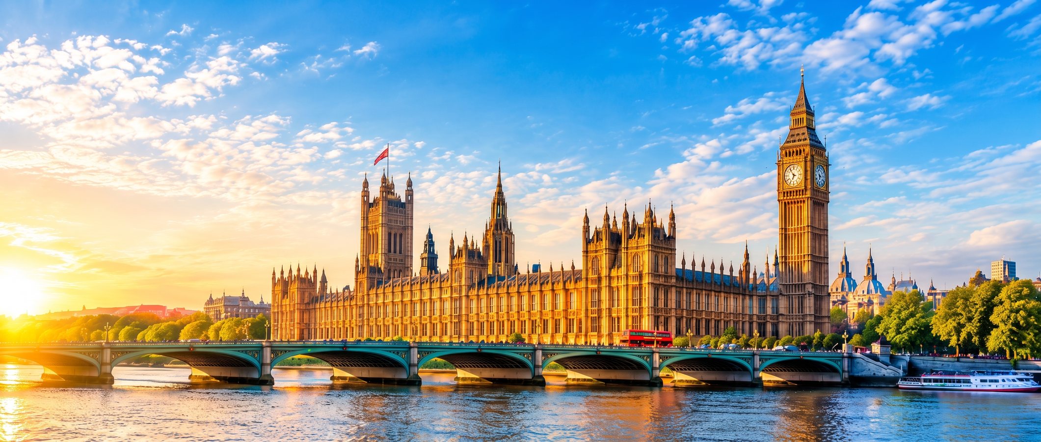Westminsterska palača i Big Ben uz Temzu u Londonu